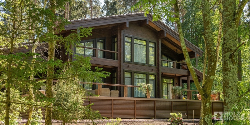 Двухэтажный дом из клееного бруса с террасой и балконом по проекту Австрия v4 - фото 10 на сайте Holz House